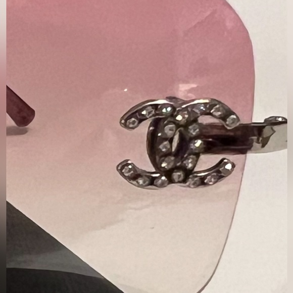 CHANEL 4017-D PINK SUNGLASSES CC Logo Crystals Vintage Y2K - Picture 3 of 16